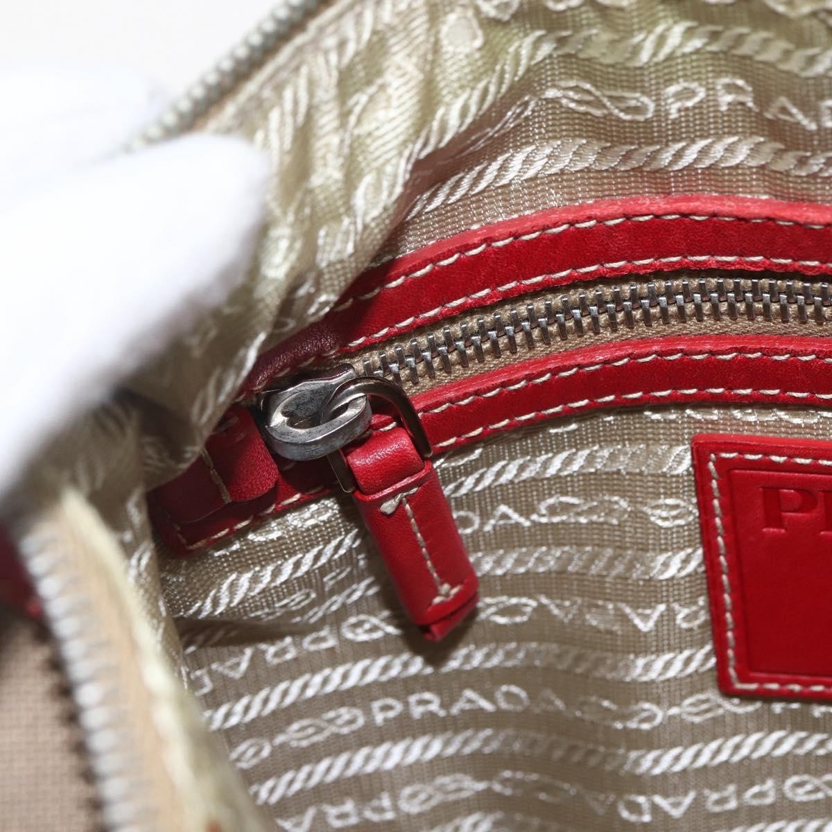 Prada Logo Zip Crossbody Bag Canvas, BEIGE, CANVAS, Shoulder bag