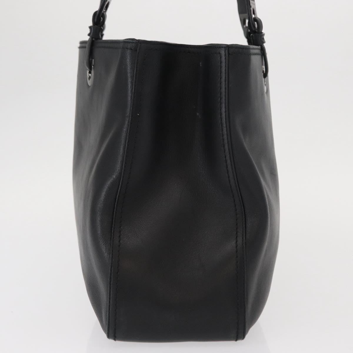 Salvatore Ferragamo Gancini Tote Leather, BLACK, LEATHER, Tote bag