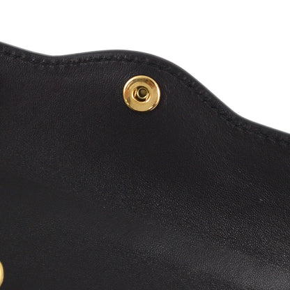 Bottega Veneta Knotted Keyring Leather, BLACK, LEATHER, Charms and Keychains