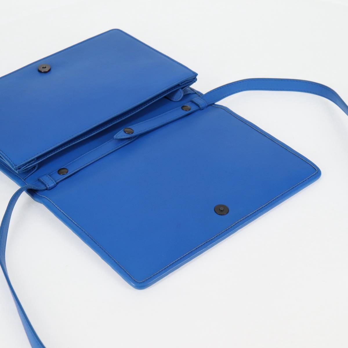 Bottega Veneta Vintage Double Compartment Flap Bag Intrecciato Nappa, BLUE, LEATHER, Shoulder bag