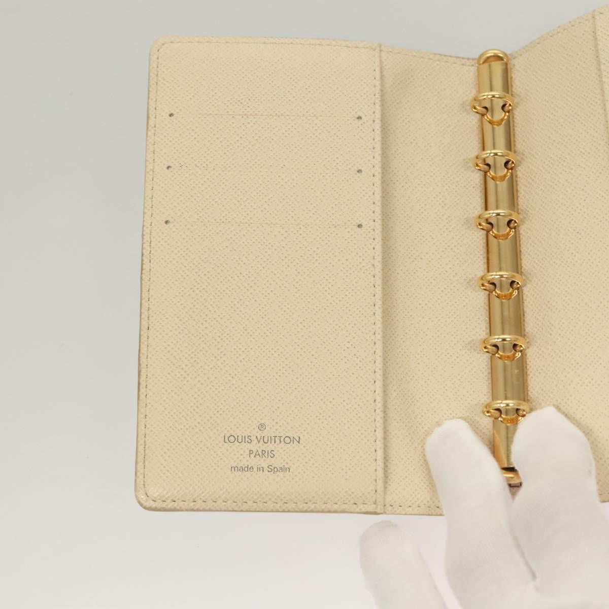 Louis Vuitton Agenda Cover Damier Azur, WHITE, CANVAS, Tech accessory