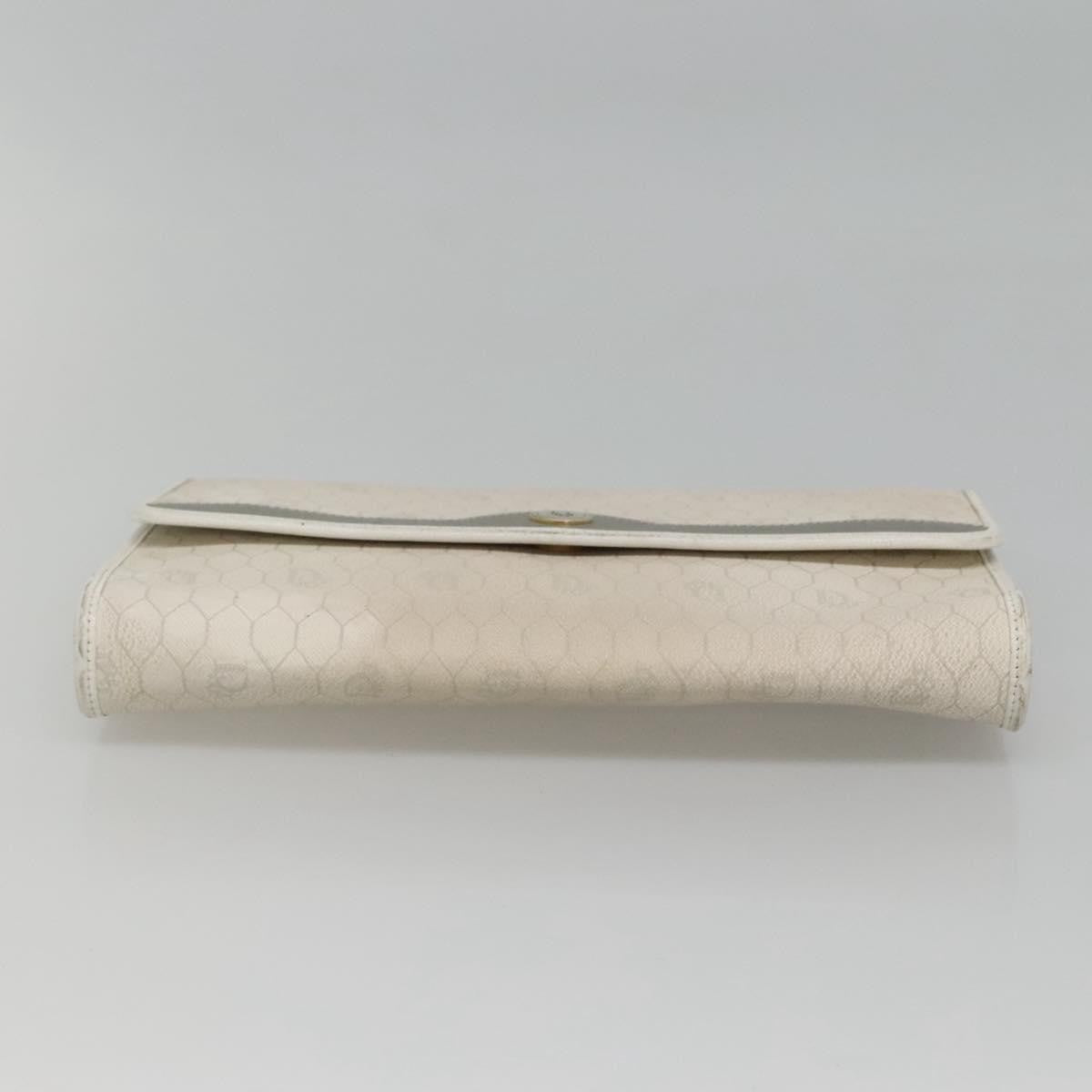 Christian Dior Vintage Honeycomb chain Canvas, WHITE, CANVAS, Handbag