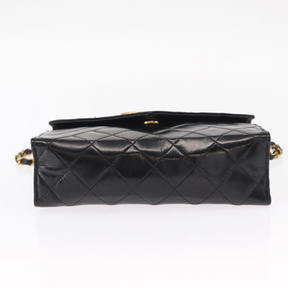 Chanel Vintage Envelope Flap Shoulder Bag Quilted Lambskin, BLACK, LEATHER, Shoulder bag