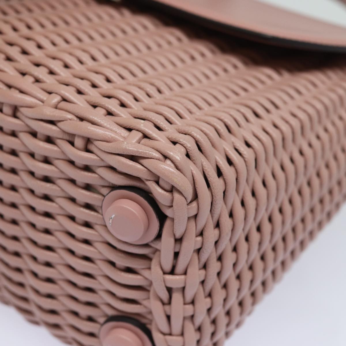 Salvatore Ferragamo Boxyz Top Handle Bag Woven Leather, PINK, LEATHER, Shoulder bag