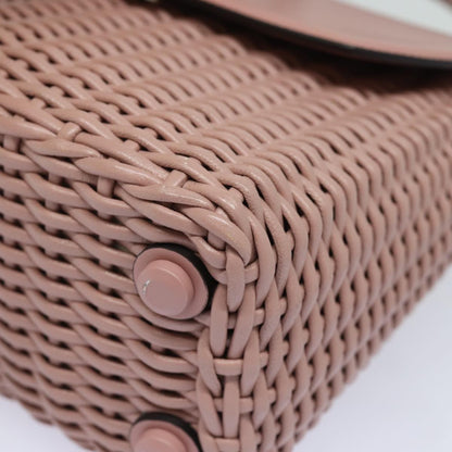 Salvatore Ferragamo Boxyz Top Handle Bag Woven Leather, PINK, LEATHER, Shoulder bag