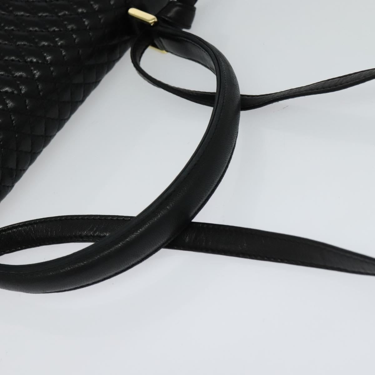 Bally Vintage Handbag Quilted Leather, BLACK, LEATHER, Handbag