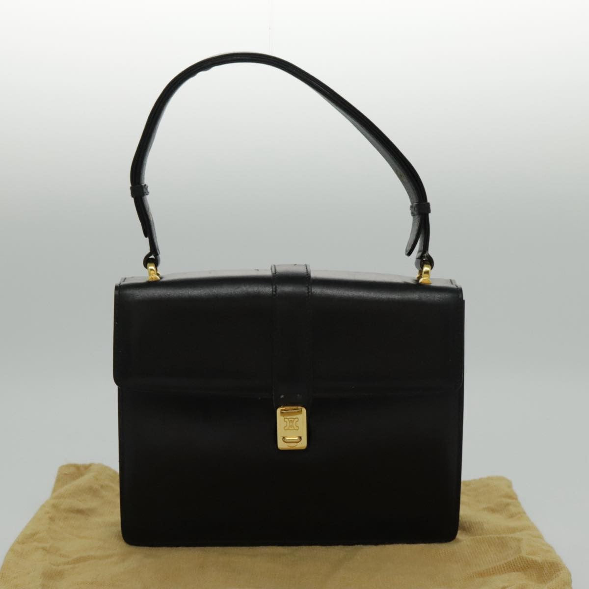 Celine Shoulder Bag Leather, BLACK, LEATHER, Shoulder bag
