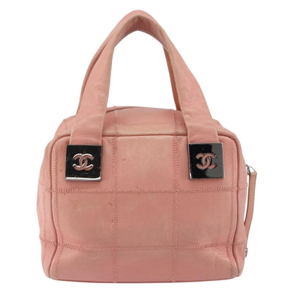 Chanel Chocolate Bar CC Bowler Bag Caviar skin, PINK, LEATHER, Handbag