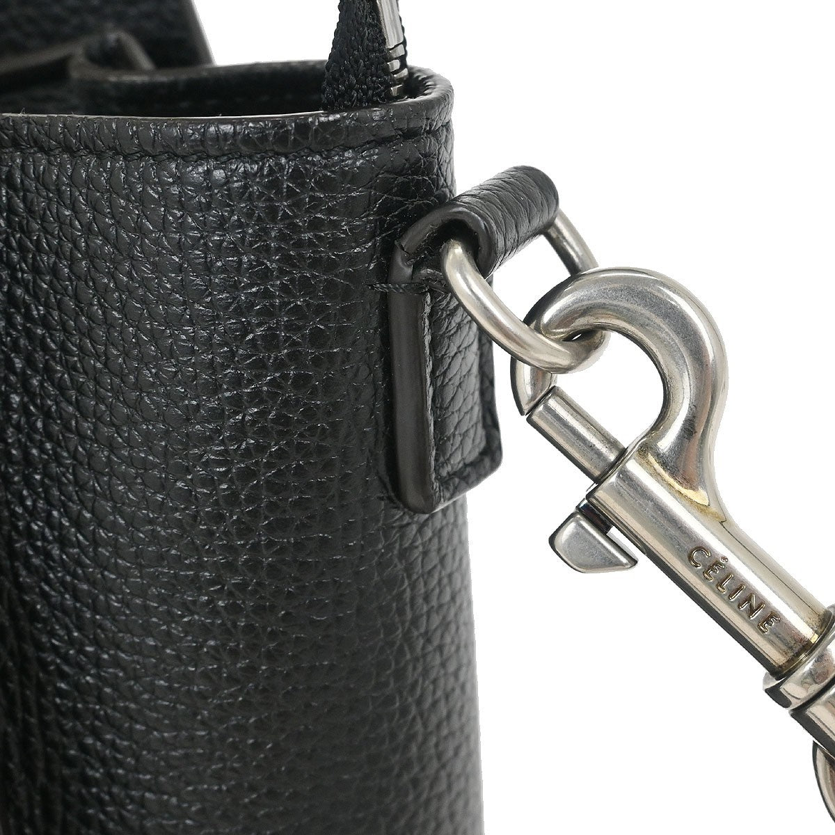 Celine Luggage Bag Grainy Leather, BLACK, LEATHER, Handbag