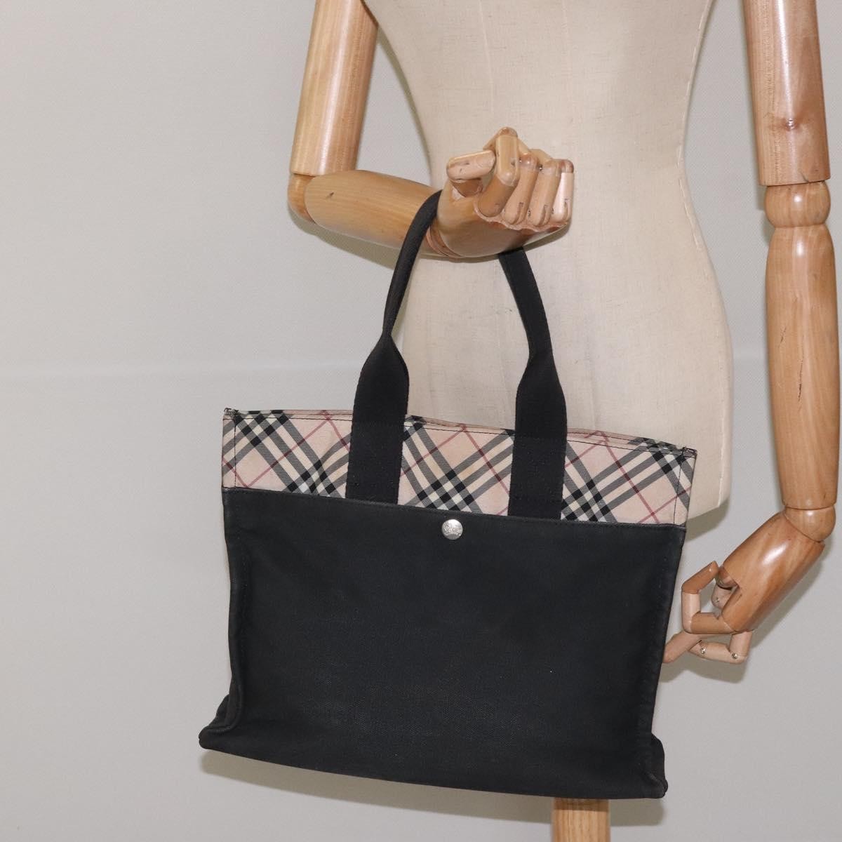 Burberry Nova Check Tote canvas check pattern, BLACK, CANVAS, Tote bag