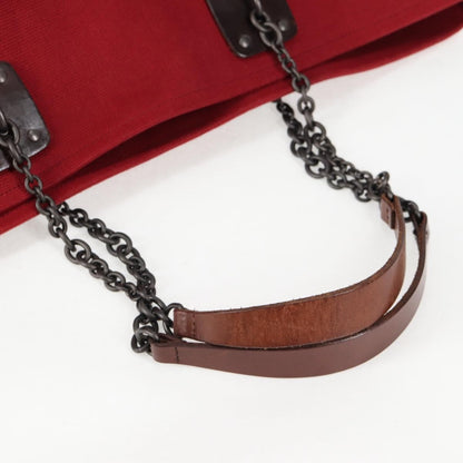 Bottega Veneta Double Chain Tote Canvas, RED, CANVAS, Tote bag