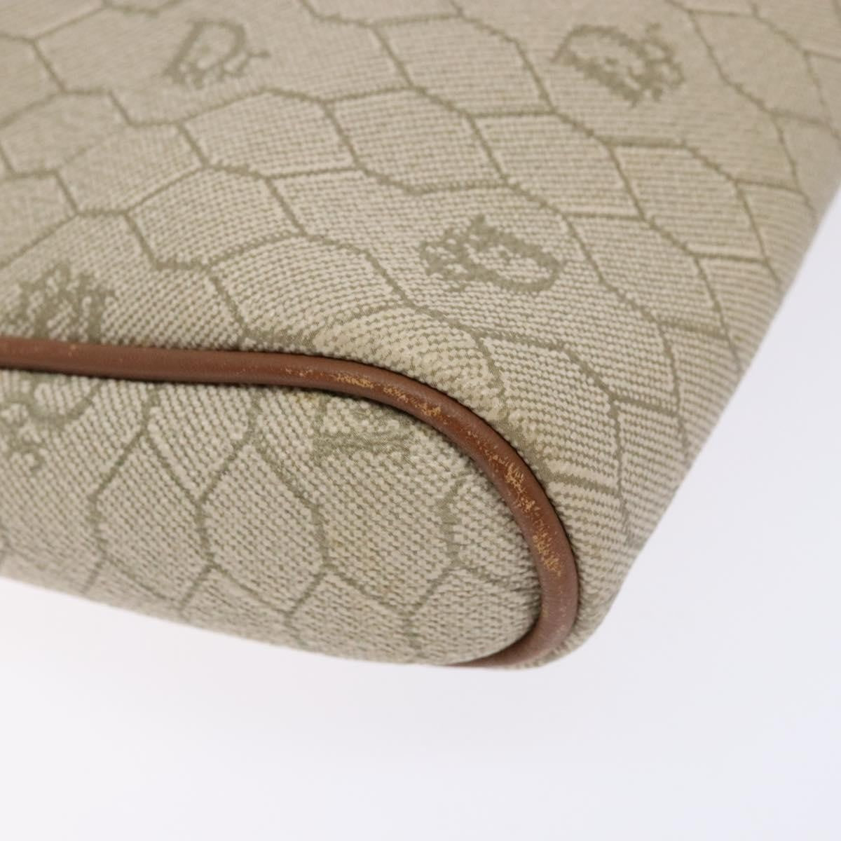 Christian Dior Vintage Honeycomb Shoulder Bag Canvas, BEIGE, CANVAS, Shoulder bag