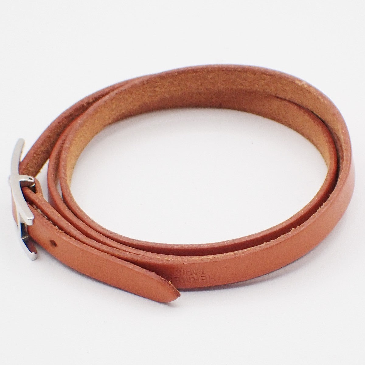 Hermes Hapi 3 Bracelet Leather with Metal, BROWN, LEATHER, Bracelet