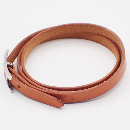 Hermes Hapi 3 Bracelet Leather with Metal, BROWN, LEATHER, Bracelet