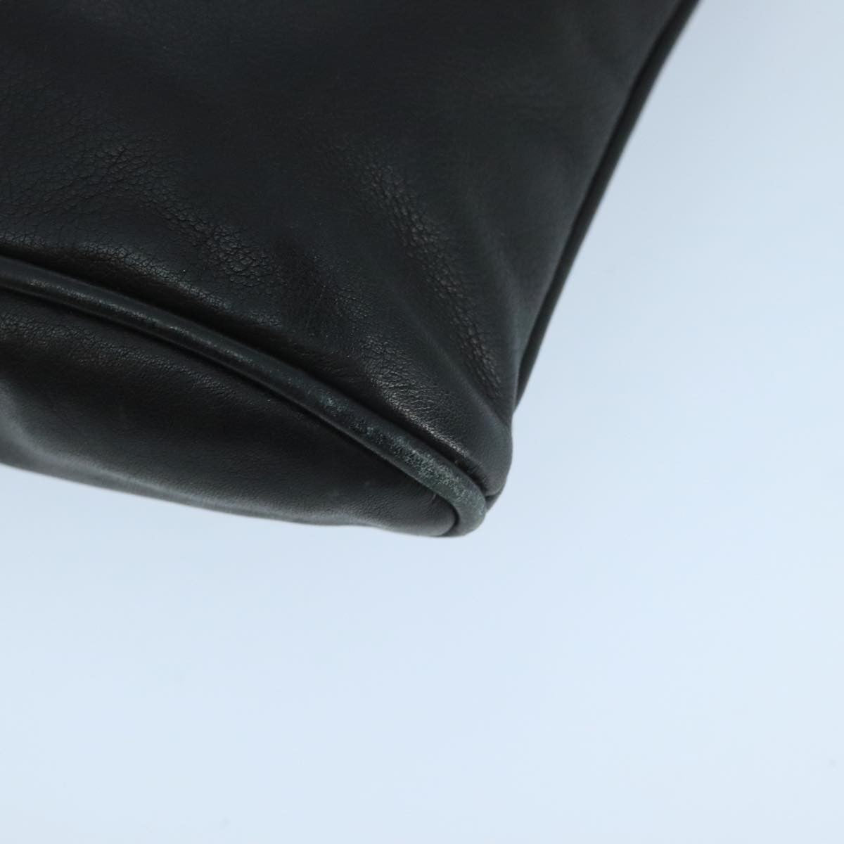 Fendi FF Logo Stamp Zip Pouch Printed Leather, BLACK, LEATHER, Shoulder bag