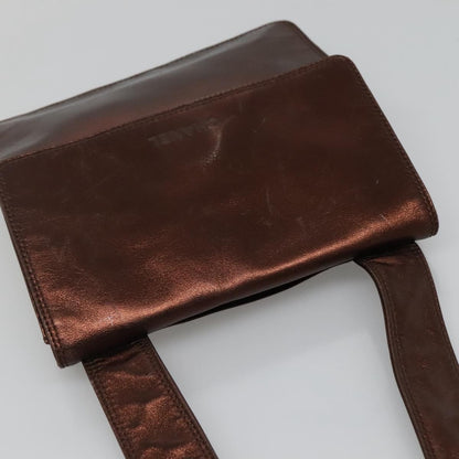 Chanel Vintage Logo Flap Messenger Bag Leather, BROWN, LEATHER, Shoulder bag