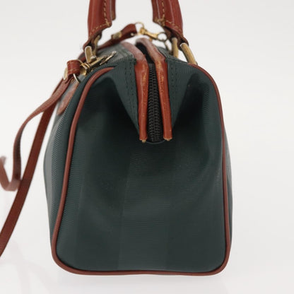 Fendi Vintage Pequin Convertible Boston Bag Coated Canvas, GREEN, CANVAS, Handbag