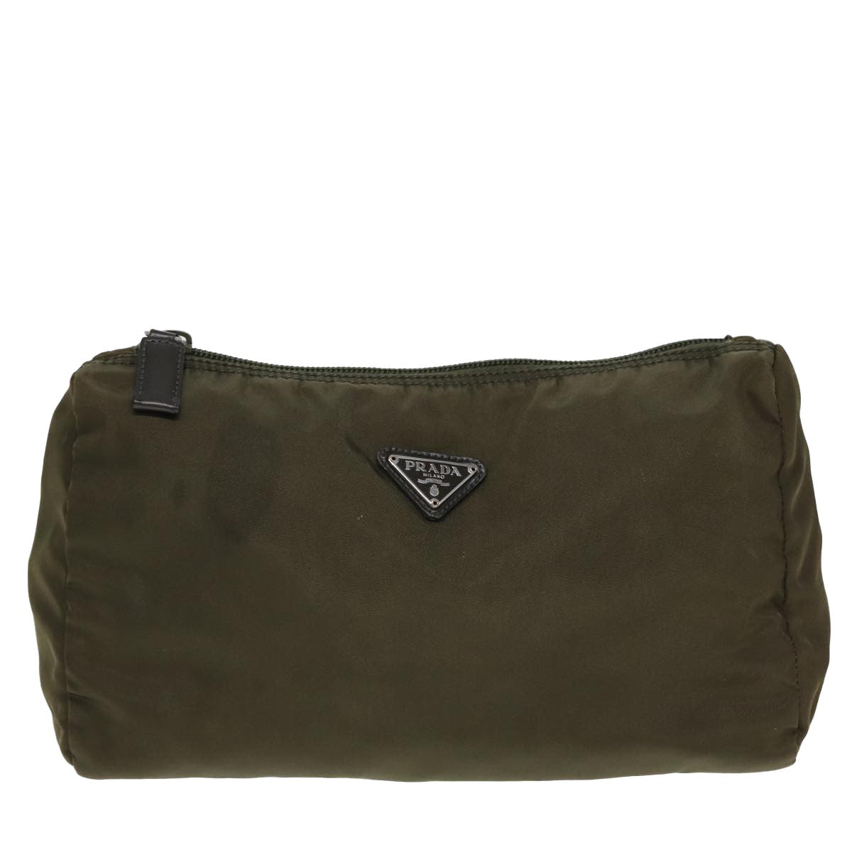 Prada Zip Around Pouch Tessuto, KHAKI, NYLON, Clutche & pouche
