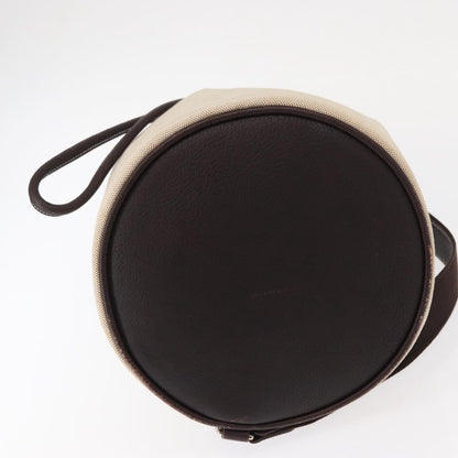 Hermes Sac Marin Recif Drawstring Bag Toile with Leather, BEIGE, CANVAS, Shoulder bag