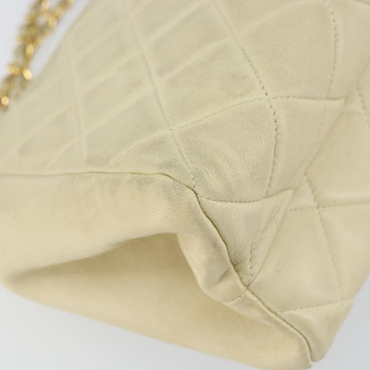 Chanel Vintage Envelope Flap Bag Quilted Lambskin, BEIGE, LEATHER, Shoulder bag