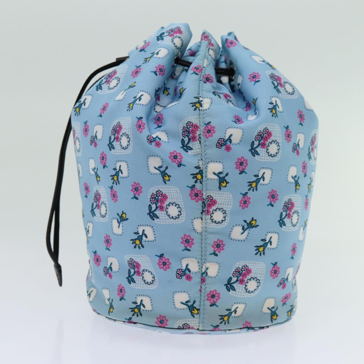 Miu Miu Drawstring Pouch Nylon, BLUE, NYLON, Clutche & pouche