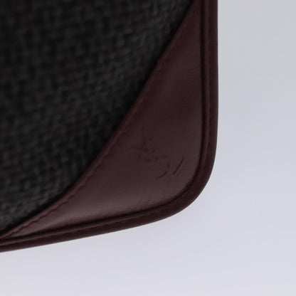 Saint Laurent Zipped Pouch Canvas, GRAY, PVC, Clutche & pouche