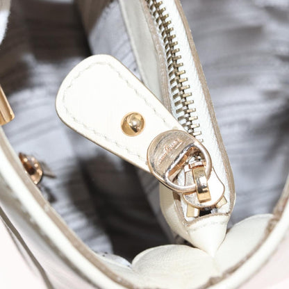 Salvatore Ferragamo Betulla Chain Tote Leather, WHITE, LEATHER, Handbag