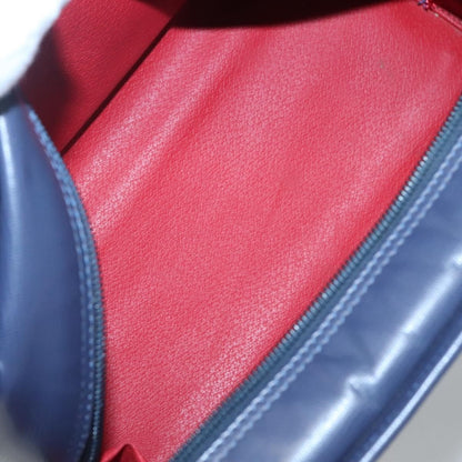 Celine Circle Logo Handbag Leather, BLUE, LEATHER, Handbag