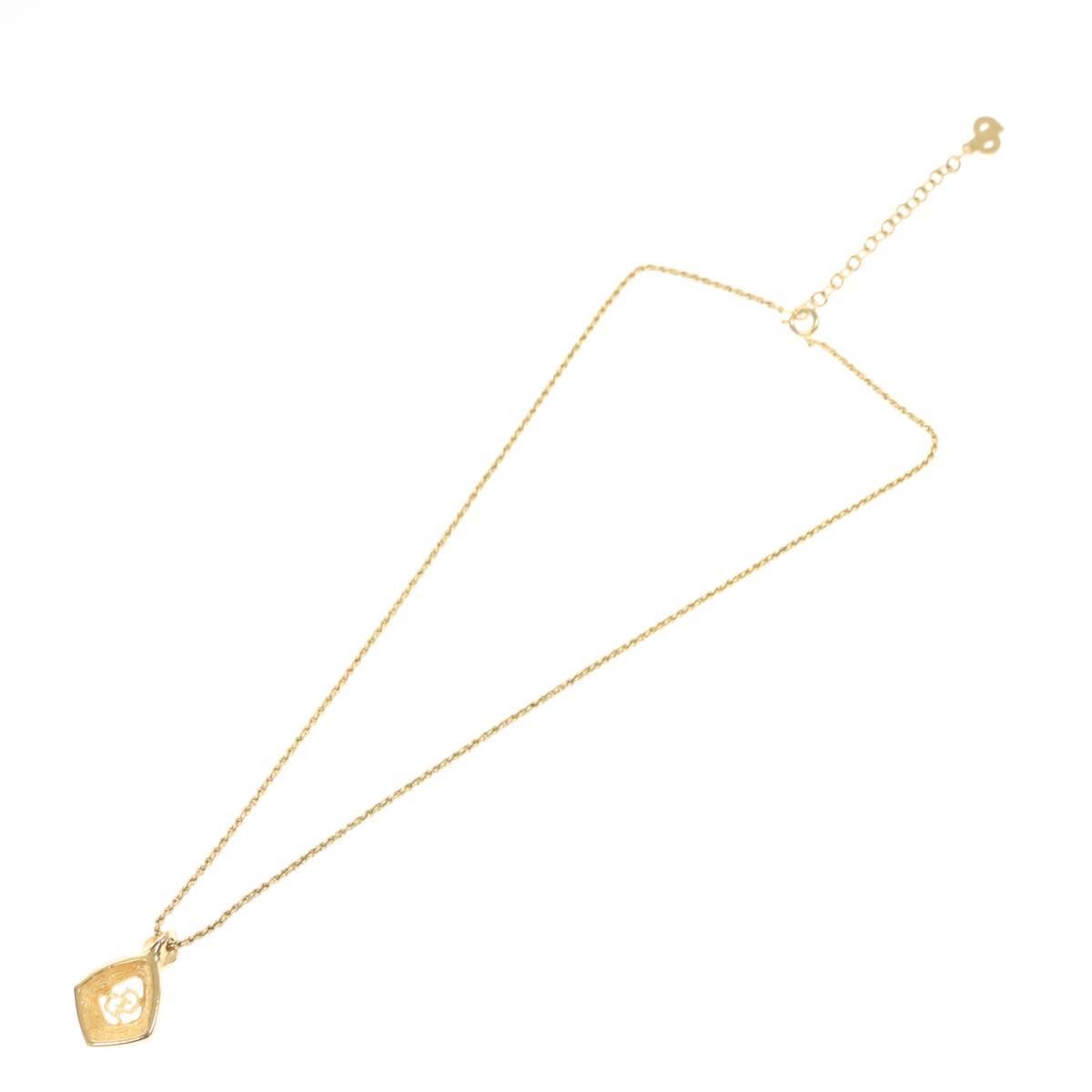 Christian Dior CD Pendant Necklace Metal and Crystals, GOLD, METAL, Necklace