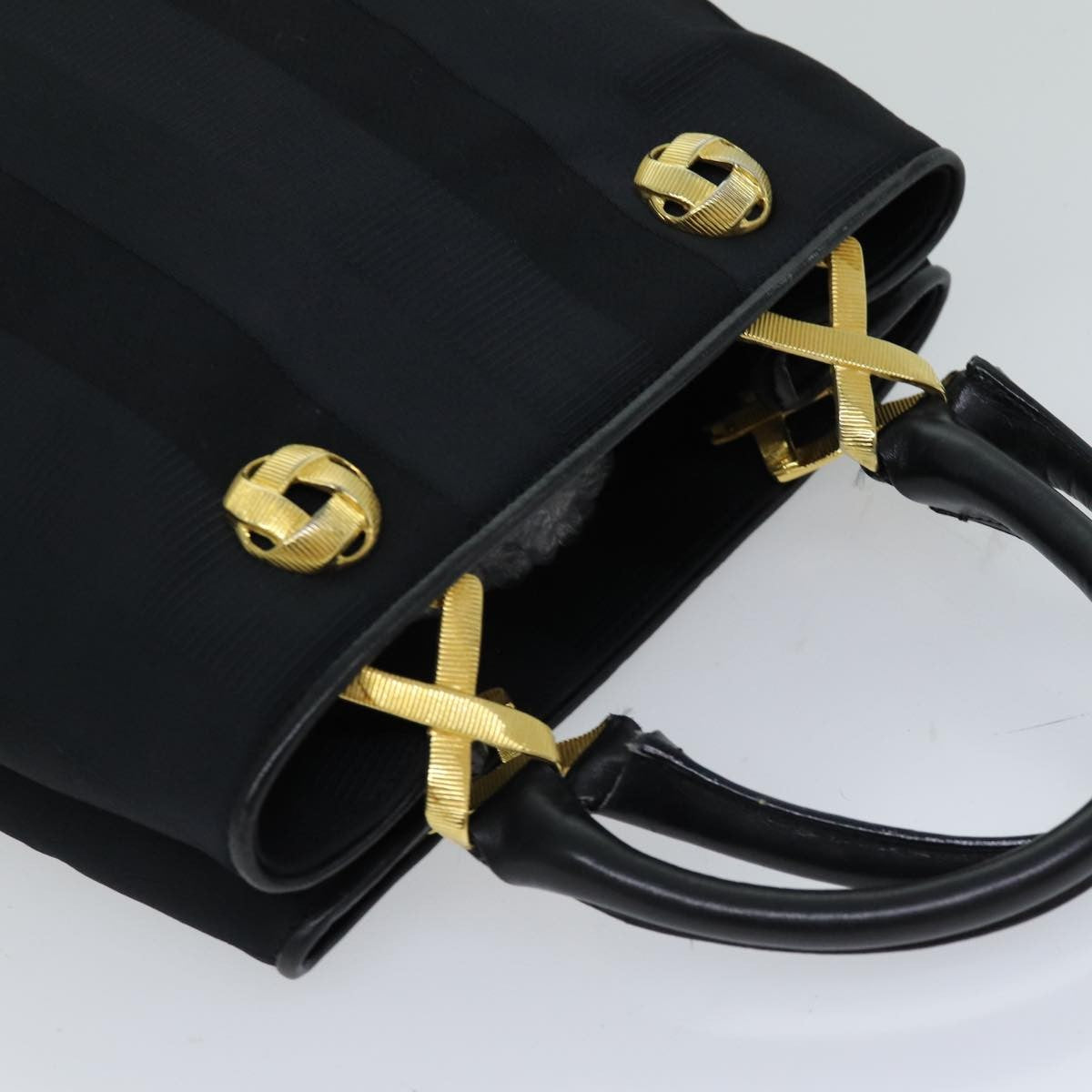 Salvatore Ferragamo Vintage Handbag Canvas, BLACK, CANVAS, Handbag