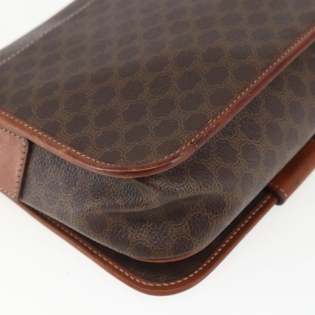 Celine Macadam Shoulder Bag PVC Leather, BROWN, PVC, Shoulder bag