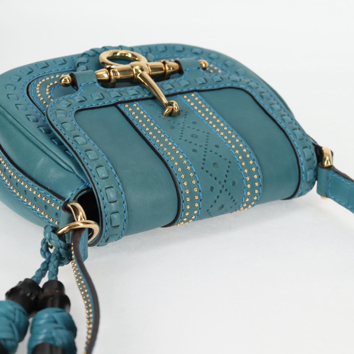 Gucci Snaffle Bit Crossbody Bag Leather, BLUE, LEATHER, Crossbody bag