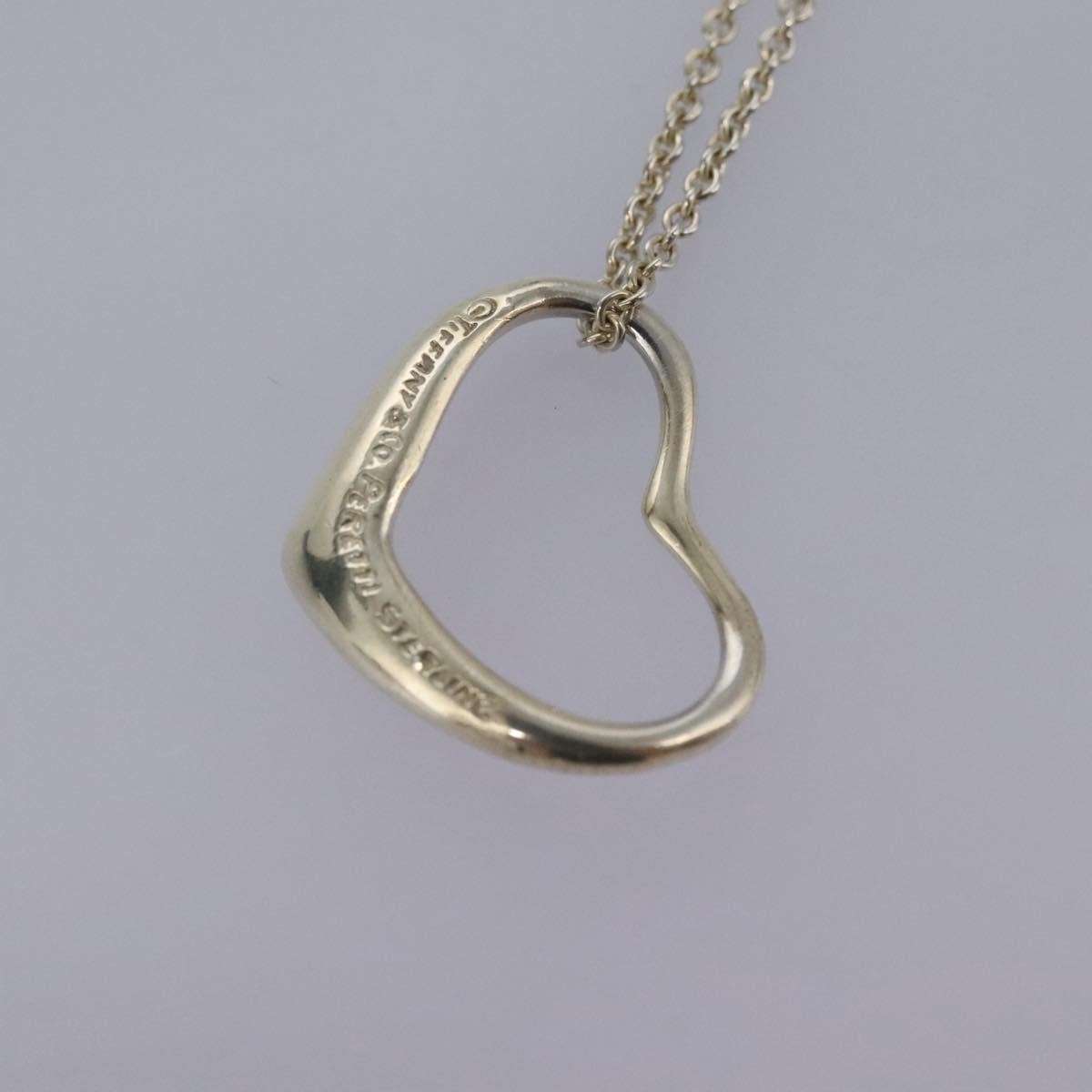 Tiffany & Co. Elsa Peretti Open Heart Pendant Necklace Sterling Silver, SILVER, SILVER, Necklace