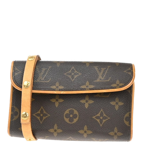 Louis Vuitton Florentine Pochette Monogram Canvas, BROWN, LEATHER, Clutche & pouche
