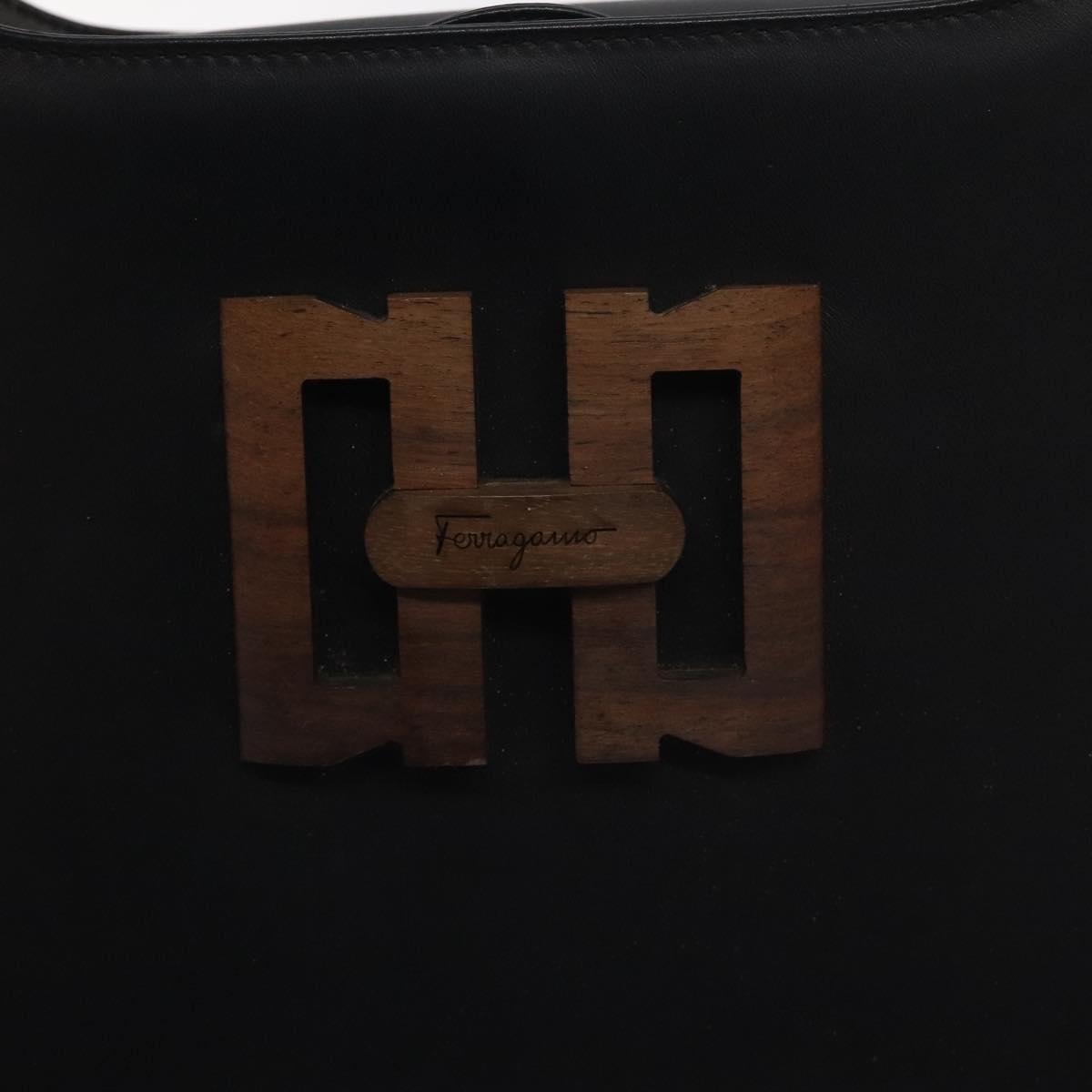 Salvatore Ferragamo Vintage Shoulder Bag Leather, BLACK, LEATHER, Shoulder bag