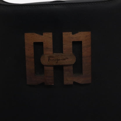 Salvatore Ferragamo Vintage Shoulder Bag Leather, BLACK, LEATHER, Shoulder bag