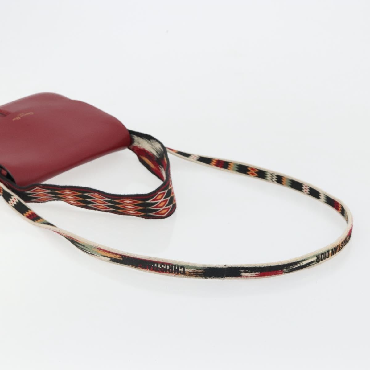 Christian Dior Diorodeo Flap Bag Leather, Red, Leather, Shoulder Bag