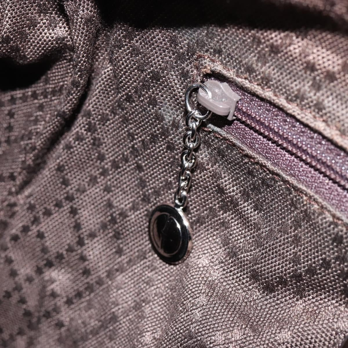 Gucci Vintage Bamboo Handle Bag Nylon, BROWN, NYLON, Handbag