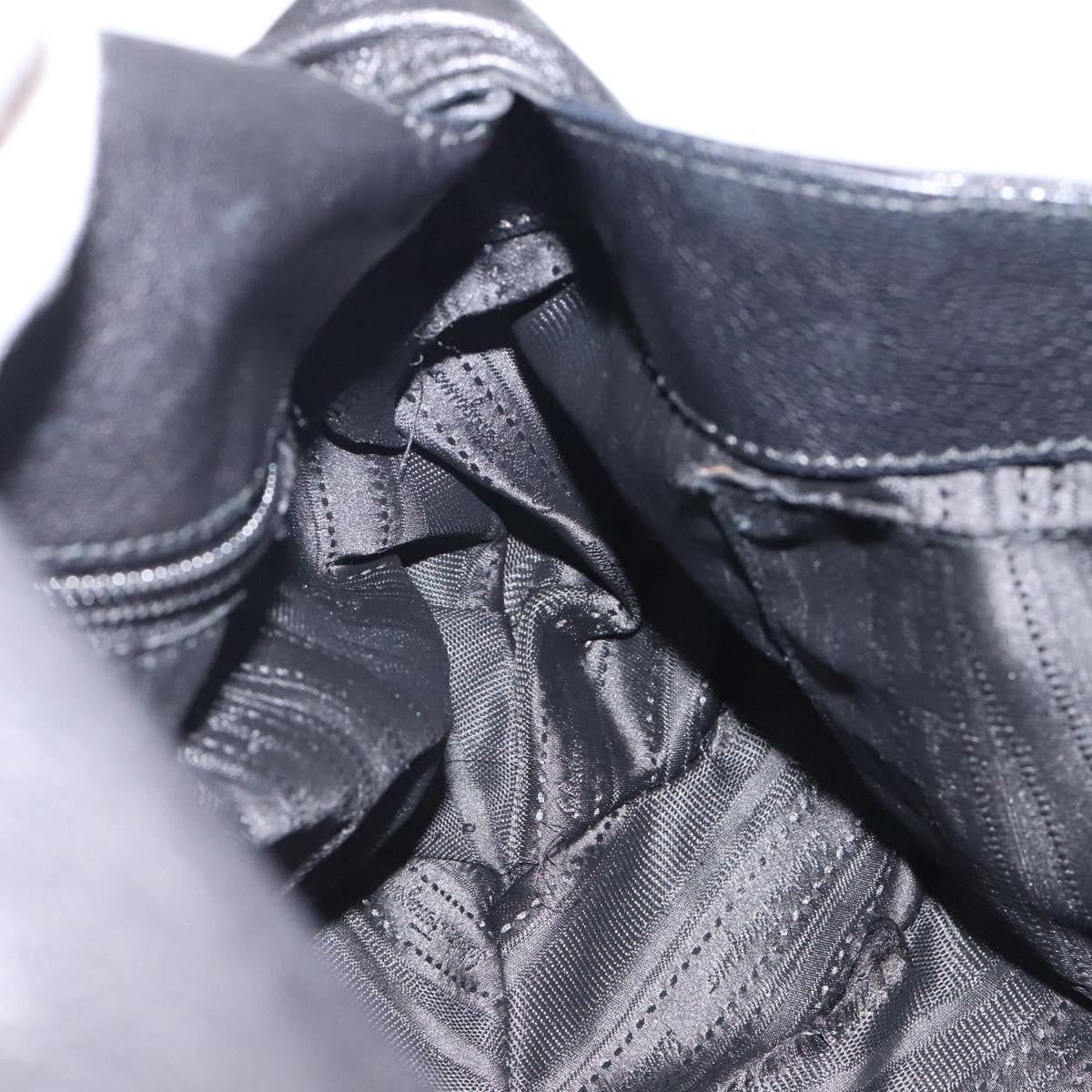 Salvatore Ferragamo Gancini handbag Leather, BLACK, LEATHER, Handbag