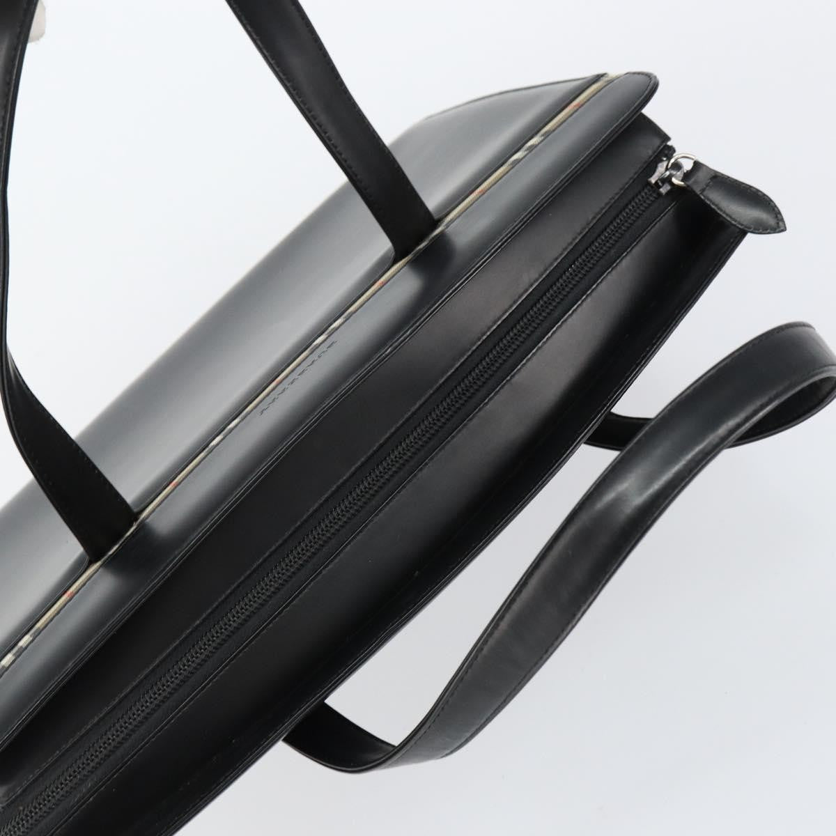 Burberry Vintage Handbag Leather, BLACK, LEATHER, Handbag