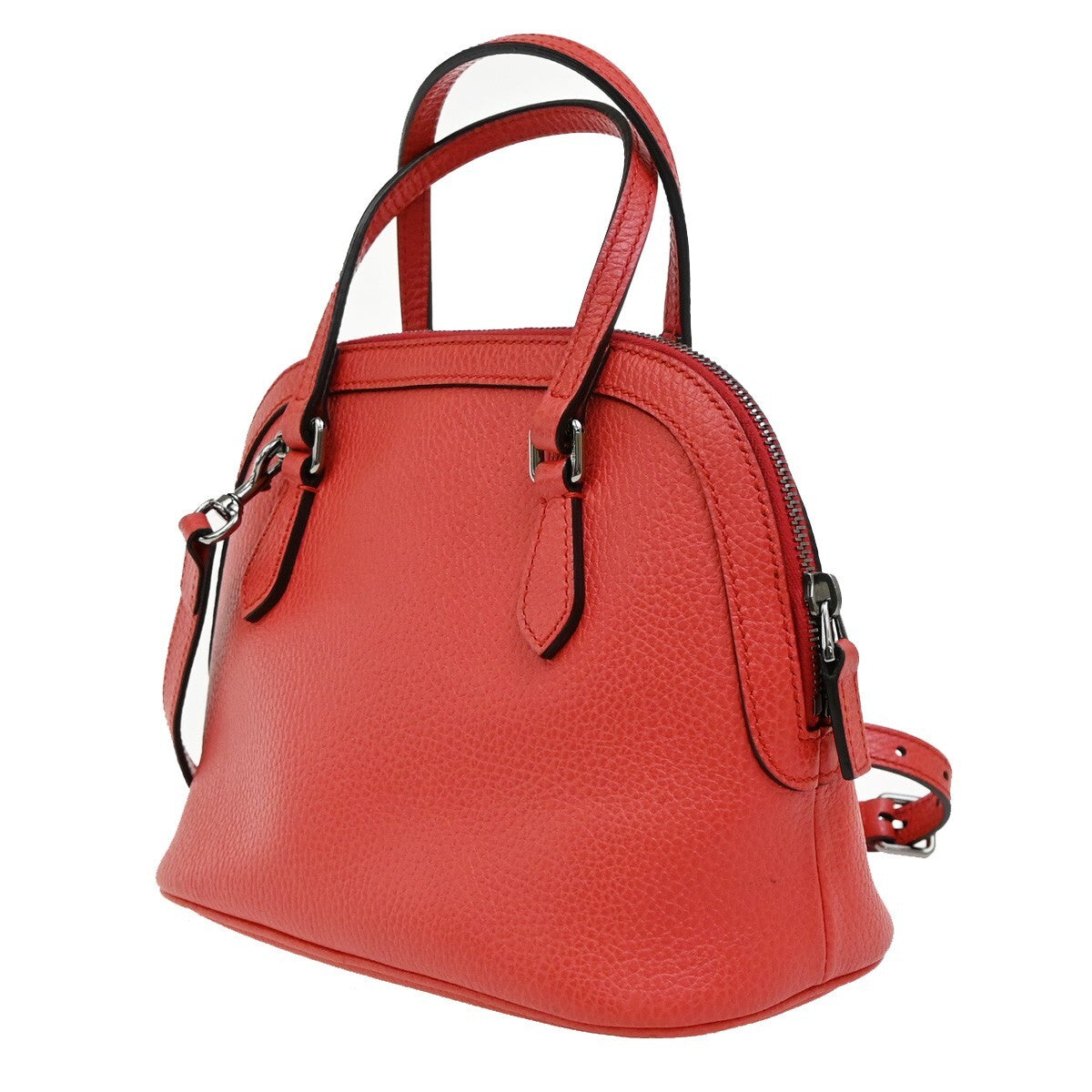 Gucci Web Convertible Dome Satchel Leather, RED, LEATHER, Handbag