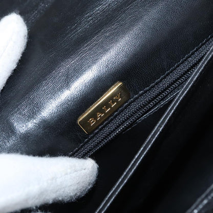 Bally Vintage Handbag Quilted Leather, BLACK, LEATHER, Handbag