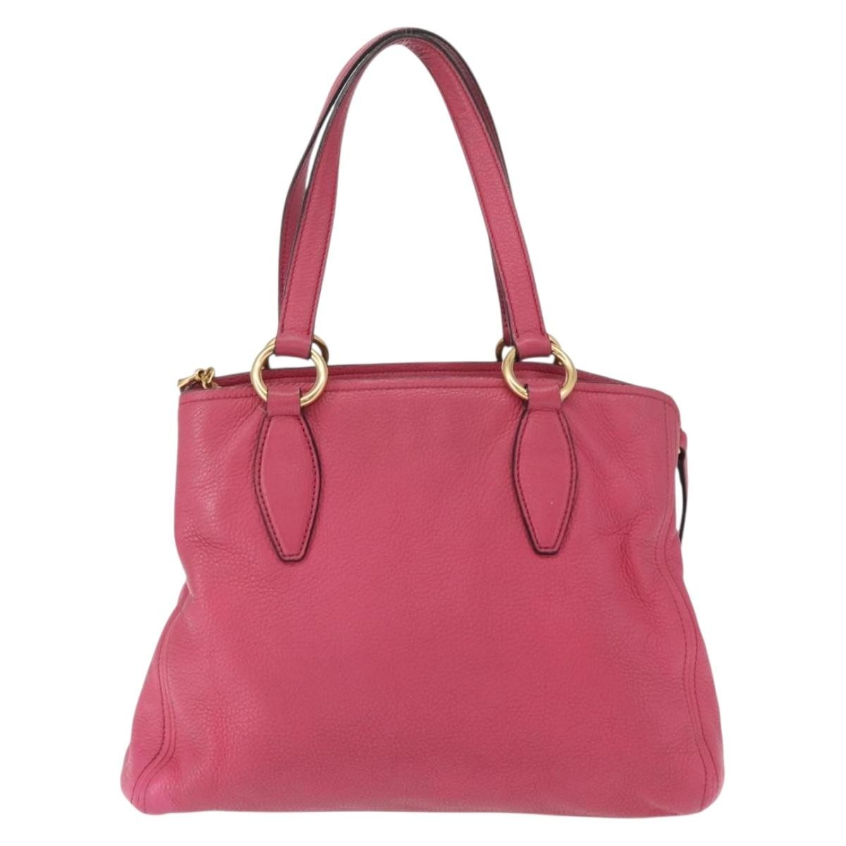 Miu Miu Phenix Convertible Tote Leather, PINK, LEATHER, Tote bag