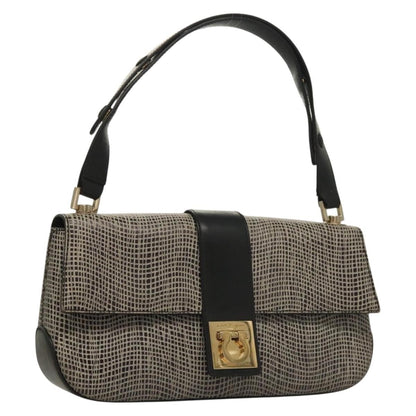 Salvatore Ferragamo Gancini Shoulder Bag Leather, BLACK, LEATHER, Shoulder bag