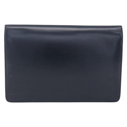 Celine Clutch Bag Leather, NAVY, LEATHER, Clutche & pouche