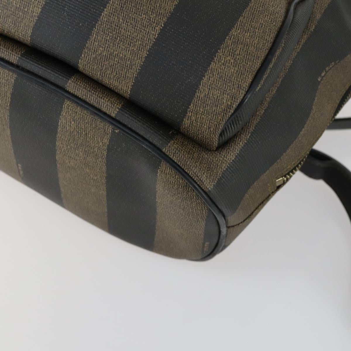 Fendi Pequin Front Pocket Backpack Coated Canvas, BROWN, PVC, Backpack