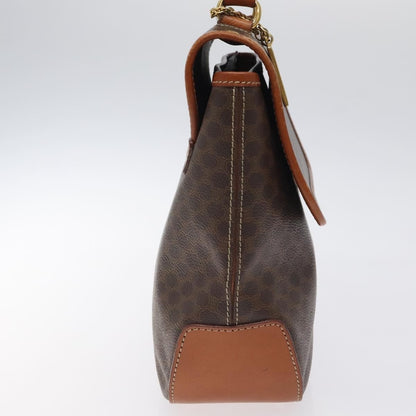 Celine Macadam Handbag Macadam with leather, BROWN, CANVAS, Handbag