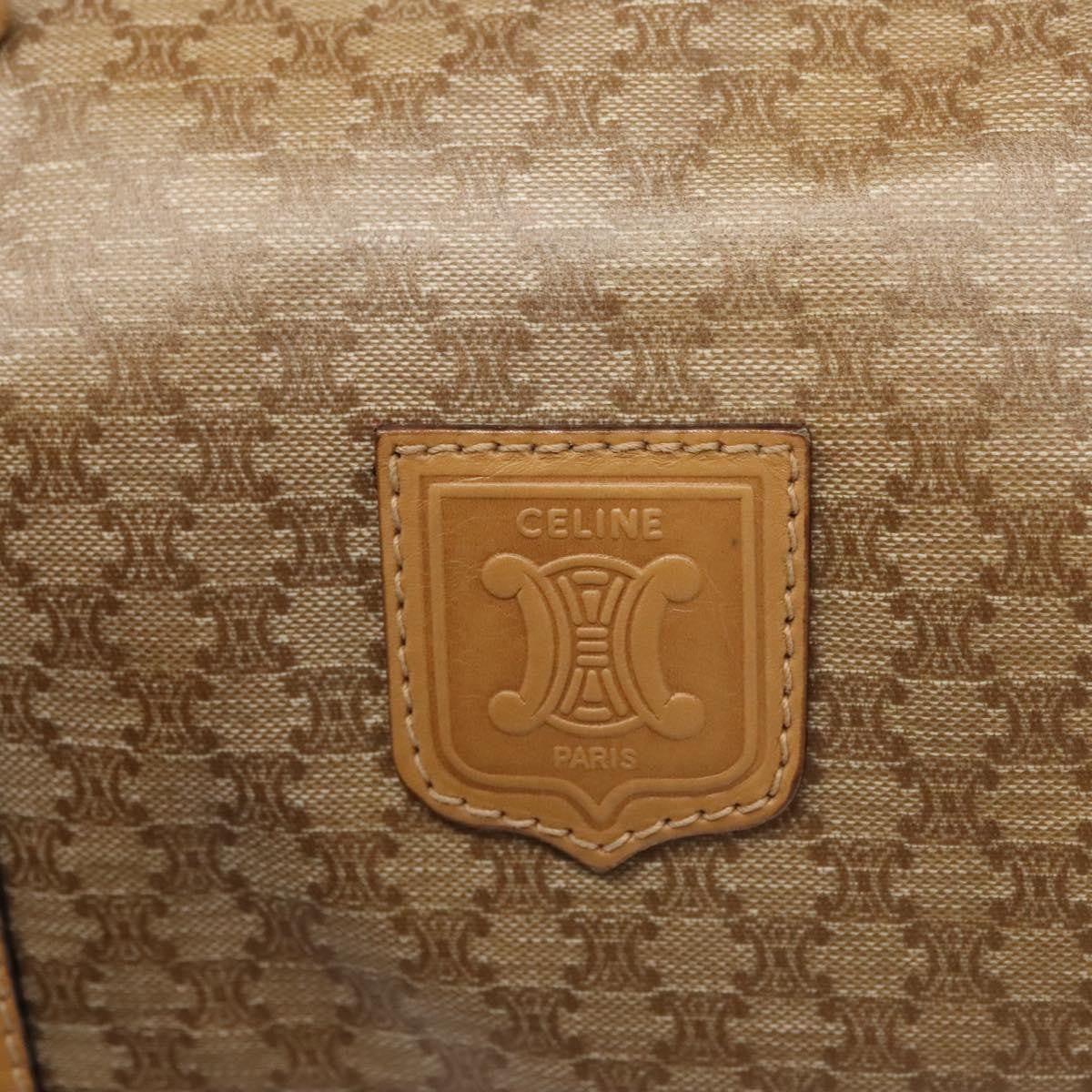 Celine Vintage Duffle Bag Macadam Coated Canvas, BROWN, CANVAS, Travel bag