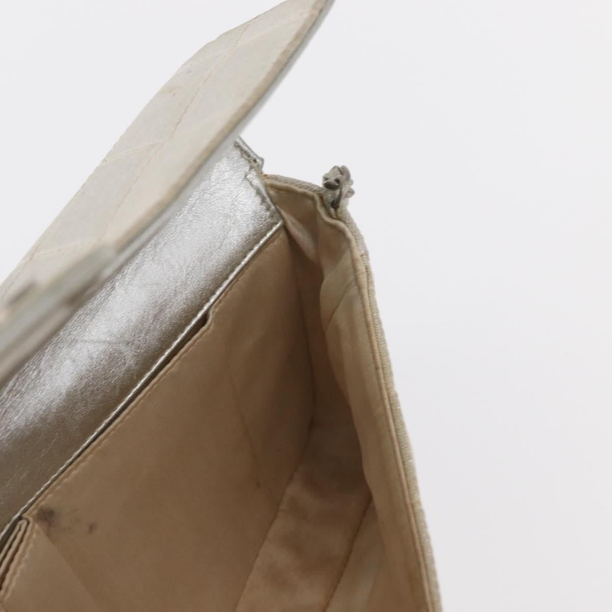 Chanel Travel Line Flap Bag Canvas, SILVER, CANVAS, Shoulder bag