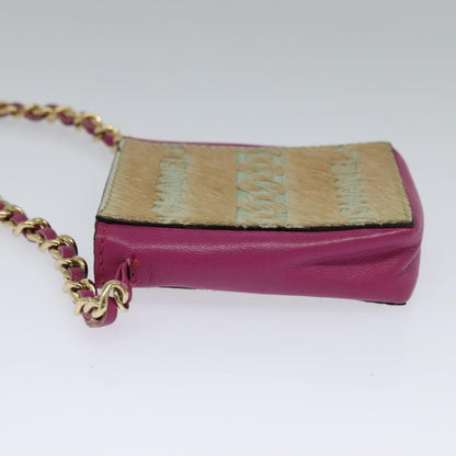 Chanel Chain Cigarette Case Pony Hair and Leather, PINK, LEATHER, Clutche & pouche